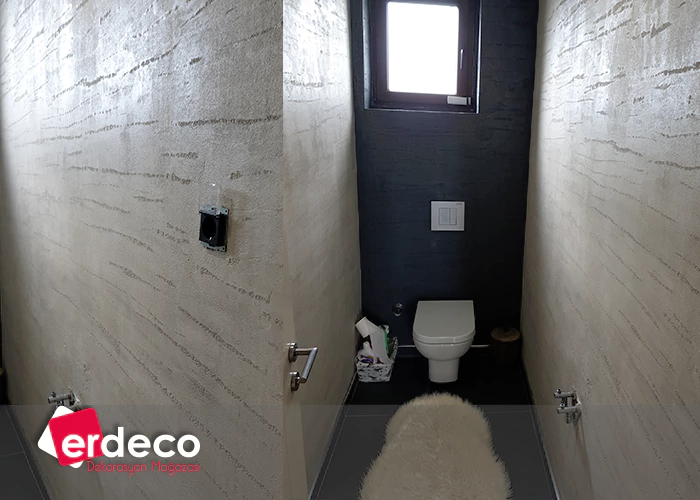 Bahcesehirde Wc Traverten Dekoratif Boya